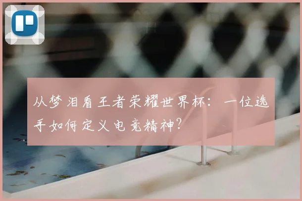 从梦泪看王者荣耀世界杯：一位选手如何定义电竞精神？