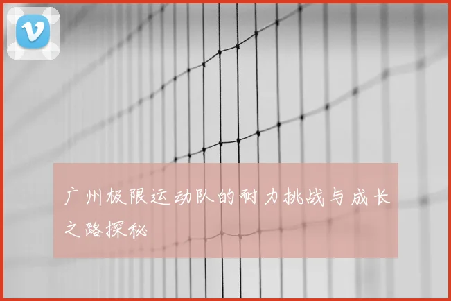 广州极限运动队的耐力挑战与成长之路探秘